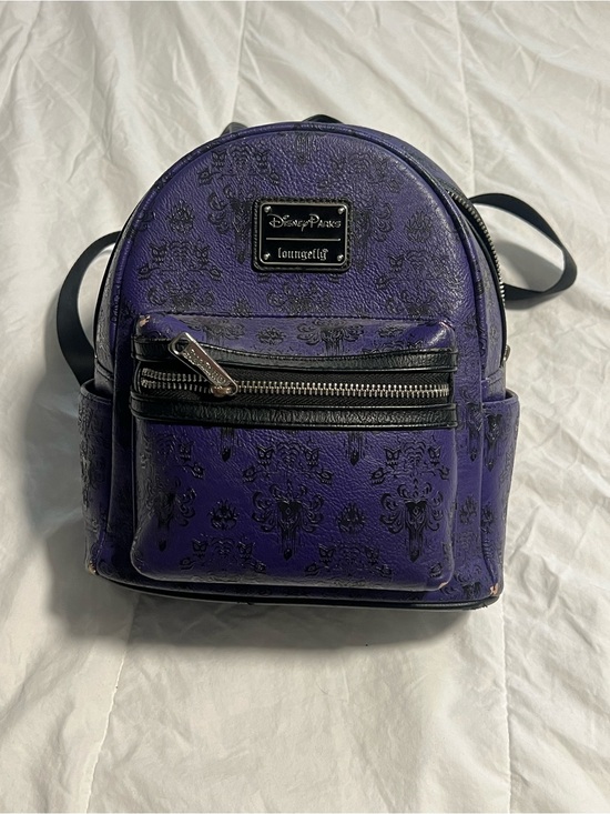 Loungefly Handbags - Loungefly Disney Parks Haunted Mansion Mini Backpack Purple/Black Used